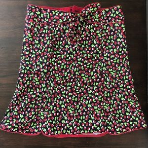 Adorable Nanette Lepore cherry print skirt with bow. 97% cotton, size 2.